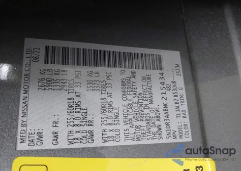 2022 Nissan Pathfinder S 2Wd z USA, uszkodzony, nr VIN 5N1DR3AA8NC215434